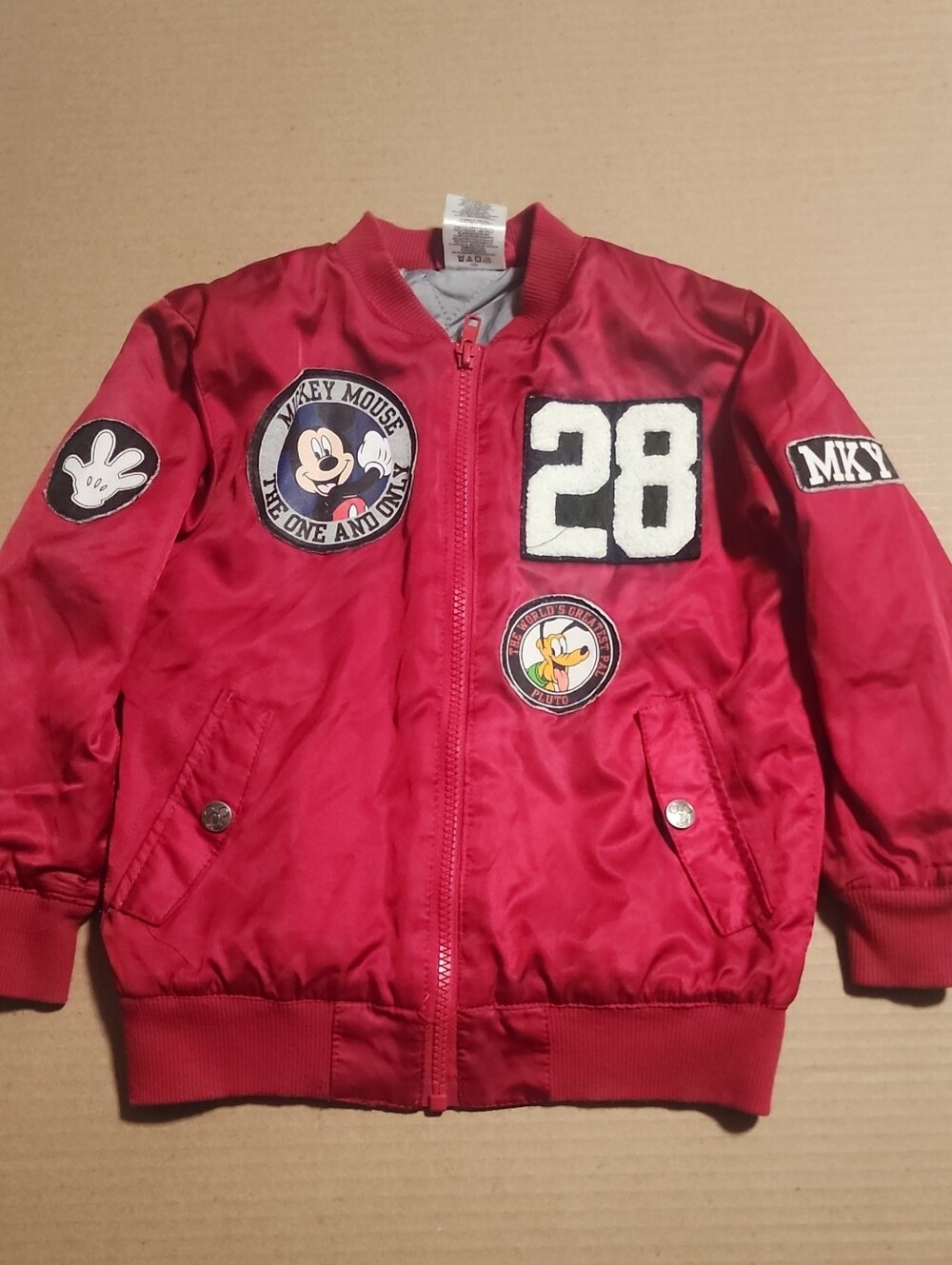 Disney Red Mickey Mouse Patch Puffer Jacket for Kids, 5T